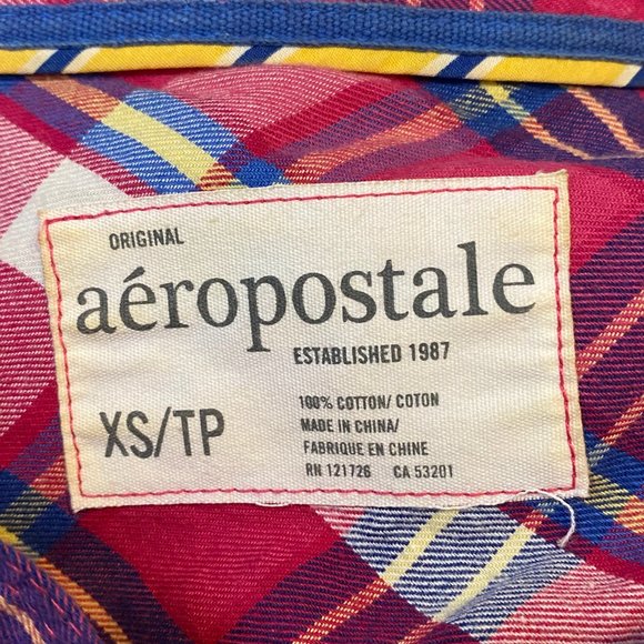 LIKE NEW Aeropostale pink check button down shirt - Picture 3 of 4